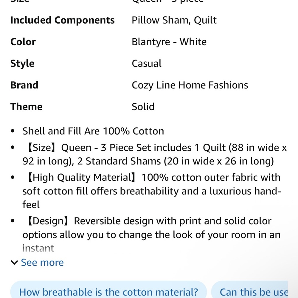 White Oversized Queen Bedding Set NEW - Picture 6 of 8